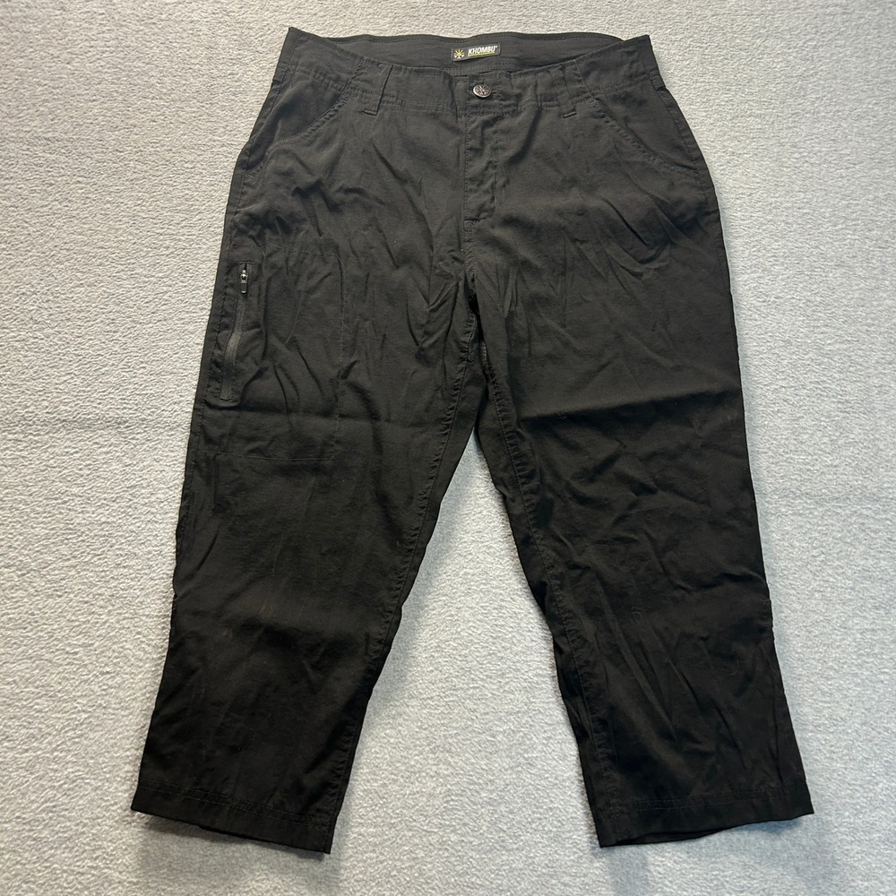 Khombu Hiking Pants Womens Medium‎ Black Stretch Outdoor Travel Cargo Pocket